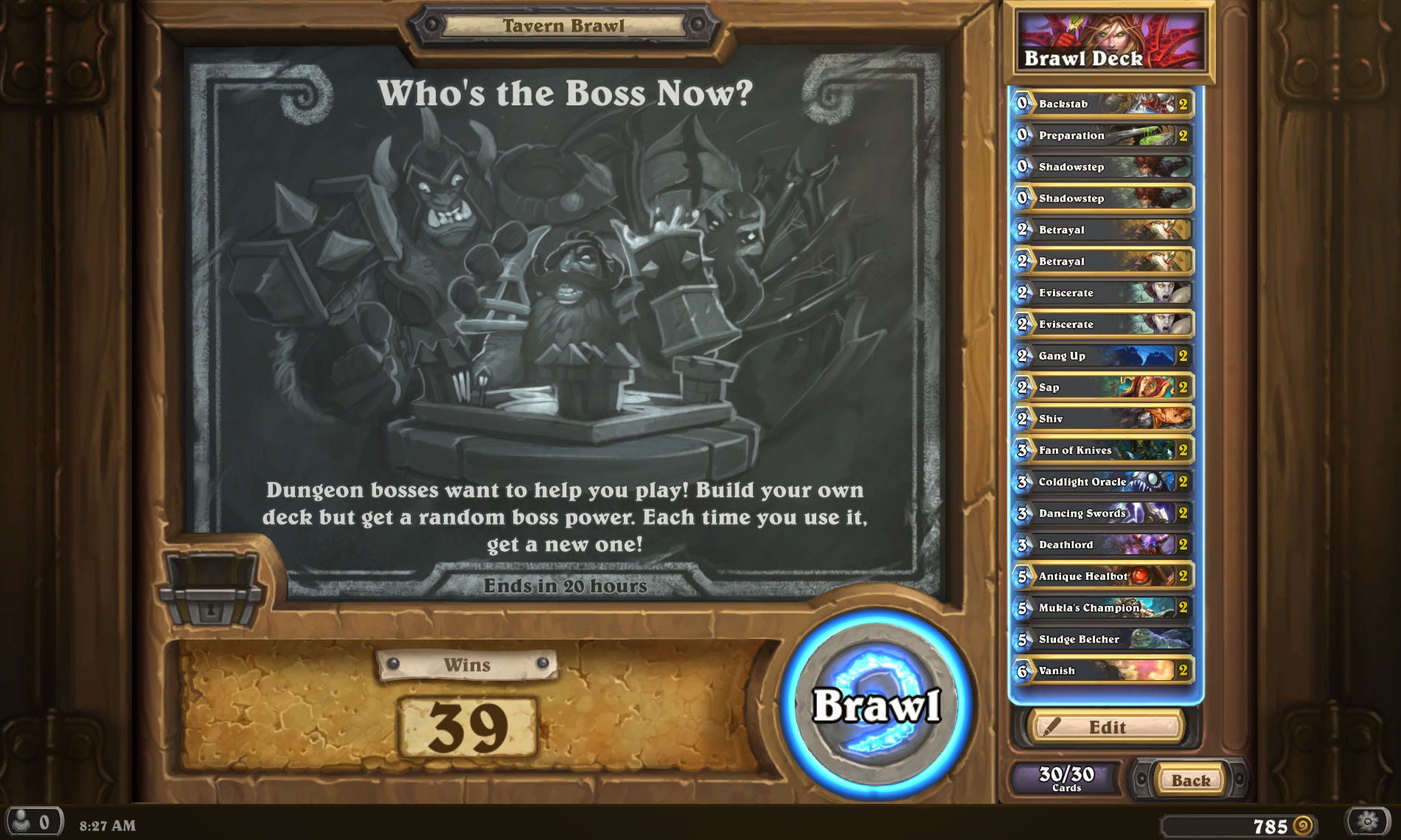 giao diện của Tavern Brawl